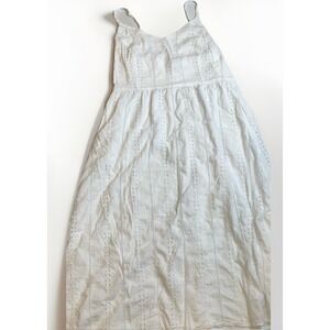 Old Navy White Cotton Maxi Dress Eyelet Fairycore CottageCore Size Large‎